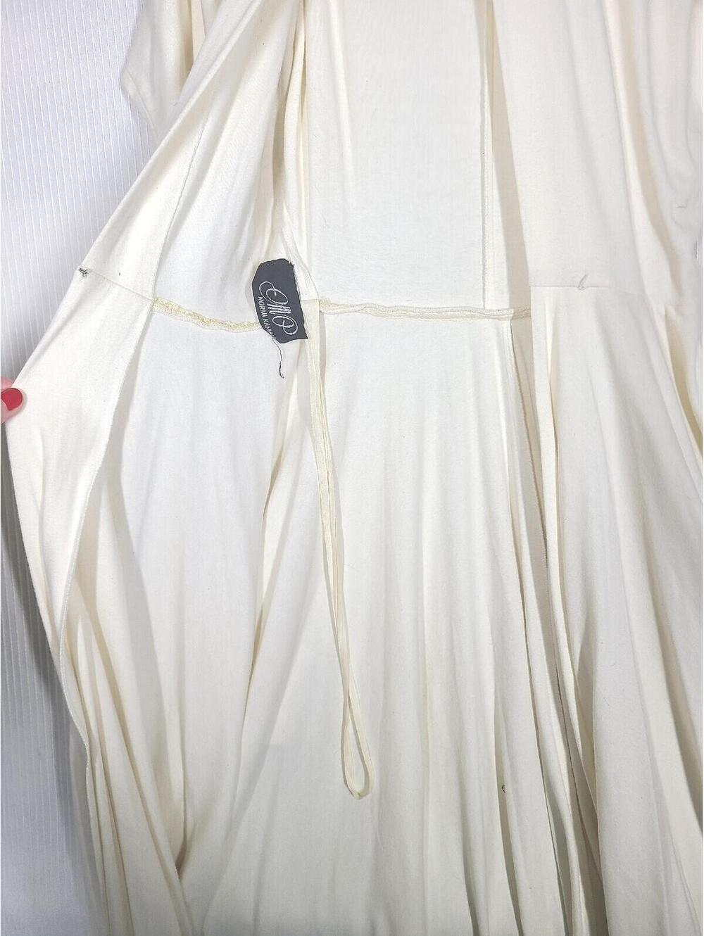 Vtg 70s OMO Norma Kamali Knit Dress XLong Sleeve Wrap Circle Skirt Early Rare - Picture 13 of 13